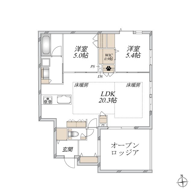 （仮）碑文谷5丁目メゾン 202号室 間取り