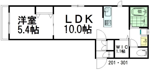 メゾン　ヴァルール 301号室 間取り