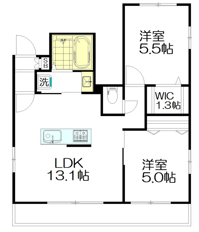 Chant Rose（シャンテロゼ） 201号室 間取り