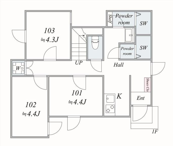 Lib.東高円寺 101号室 間取り