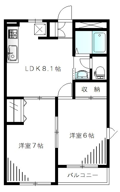 アベニュー竹の塚 102号室 間取り