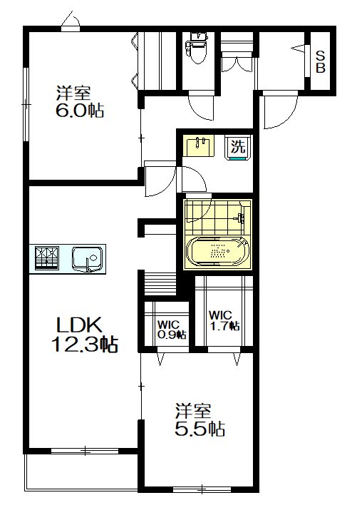 萌悠館 202号室 間取り