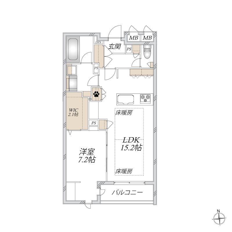 （仮）碑文谷5丁目メゾン 205号室 間取り