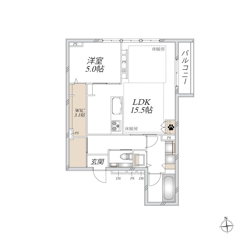 （仮）碑文谷5丁目メゾン 102号室 間取り