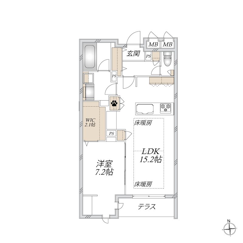 （仮）碑文谷5丁目メゾン 105号室 間取り