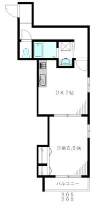 プレジール 205号室 間取り