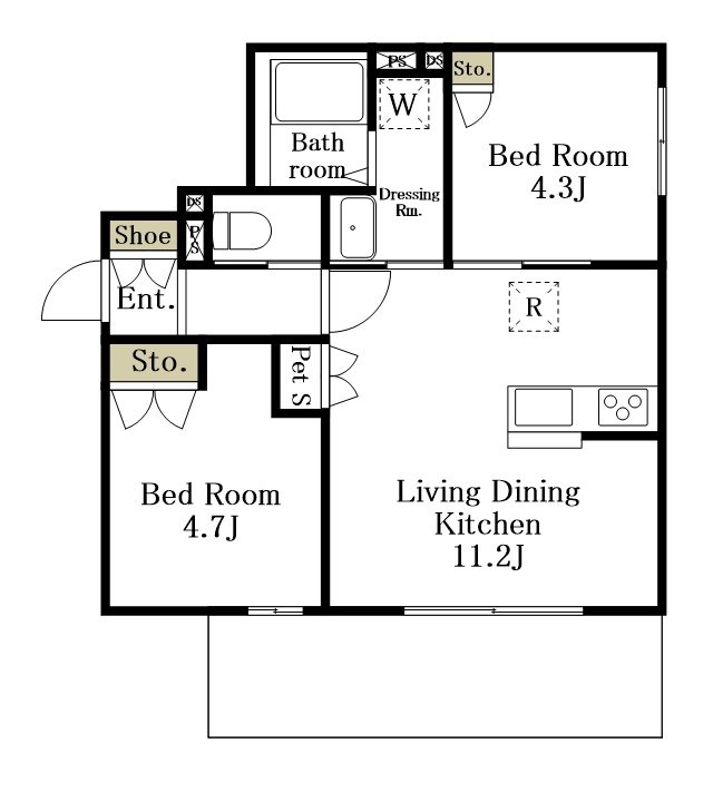 仮）粕谷１丁目メゾン東棟 101号室 間取り