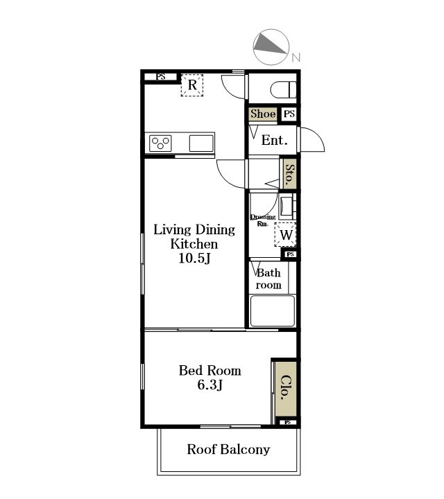 （仮）代沢５丁目計画 202号室 間取り