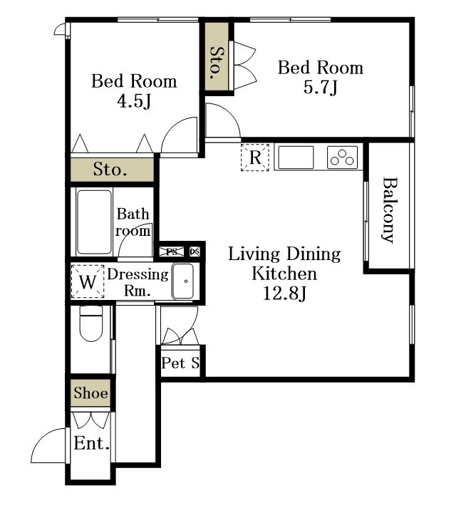 仮）粕谷１丁目メゾン東棟 102号室 間取り