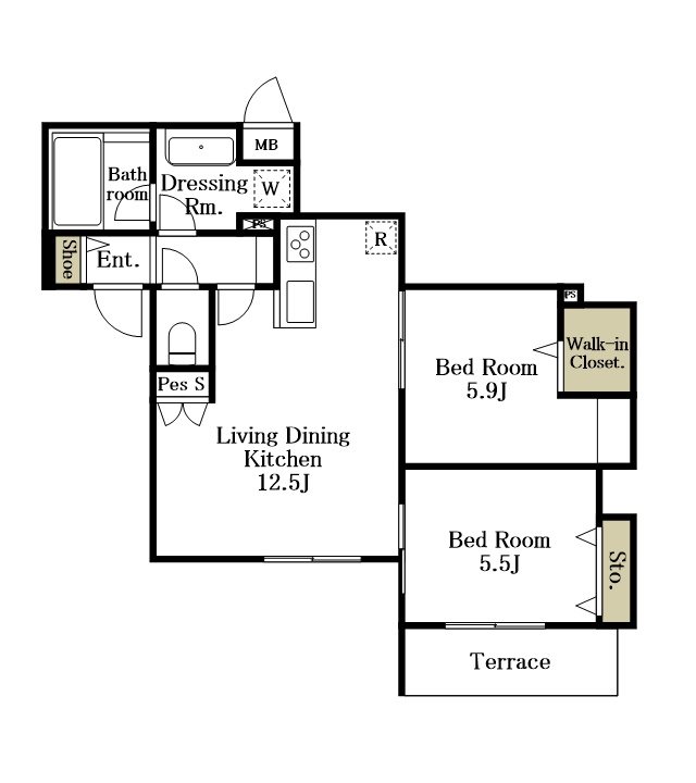 仮）粕谷１丁目メゾン西棟 103号室 間取り