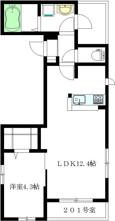ＴＳハウス 201号室 間取り