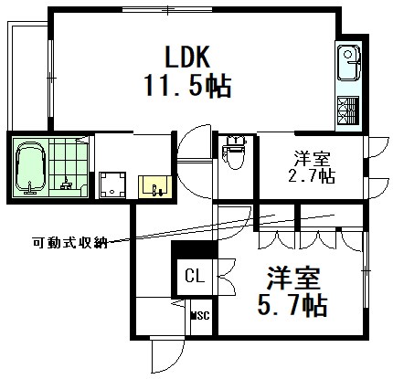 ヘーベルメゾン三鷹 101号室 間取り