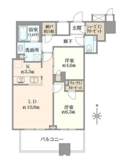 武蔵野タワーズスカイクロスタワー 806号室 間取り