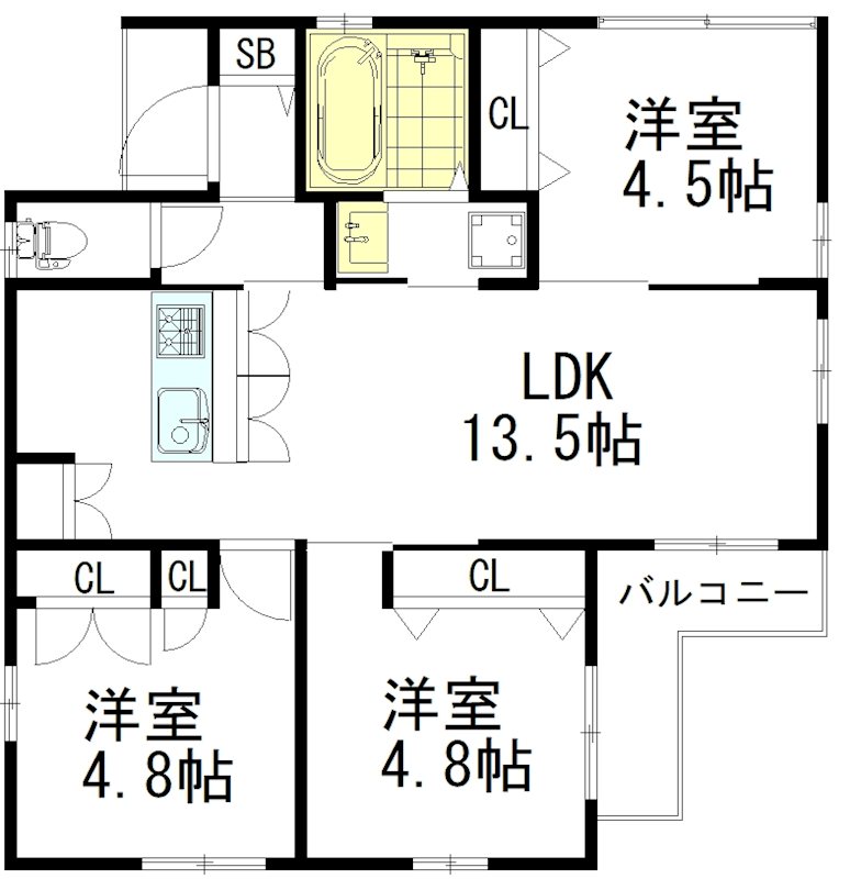 La vie est la（ラビエラ） 201号室 間取り