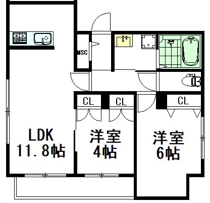 ヘーベルメゾン三鷹 202号室 間取り