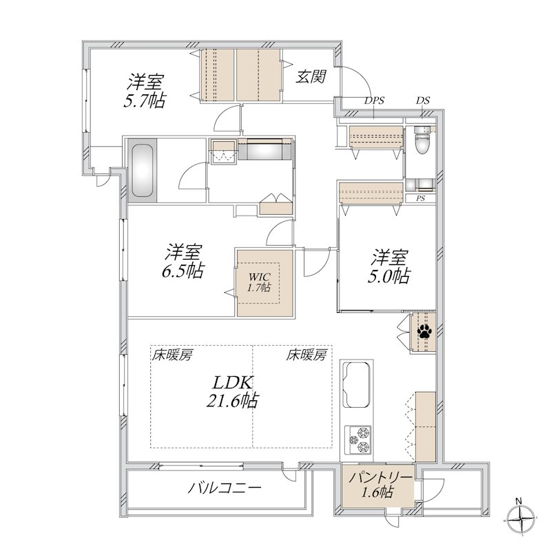 （仮）碑文谷5丁目メゾン 305号室 間取り