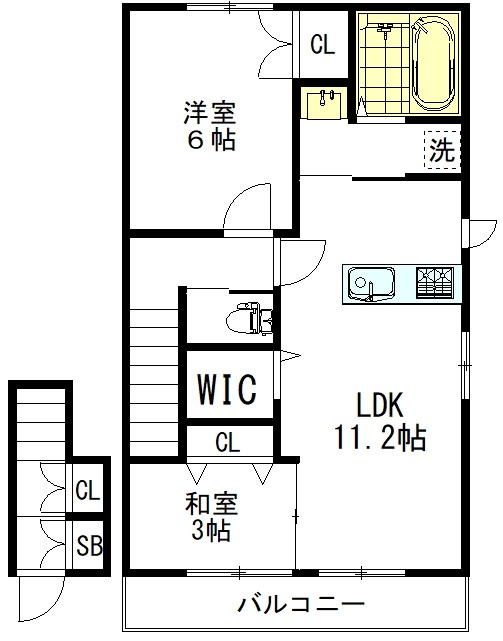 エルコロール武蔵野Ｎ 202号室 間取り