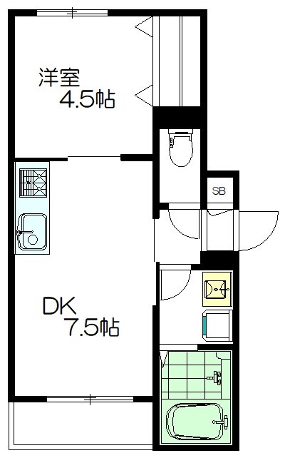 メゾンクリスタル参番館 201号室 間取り