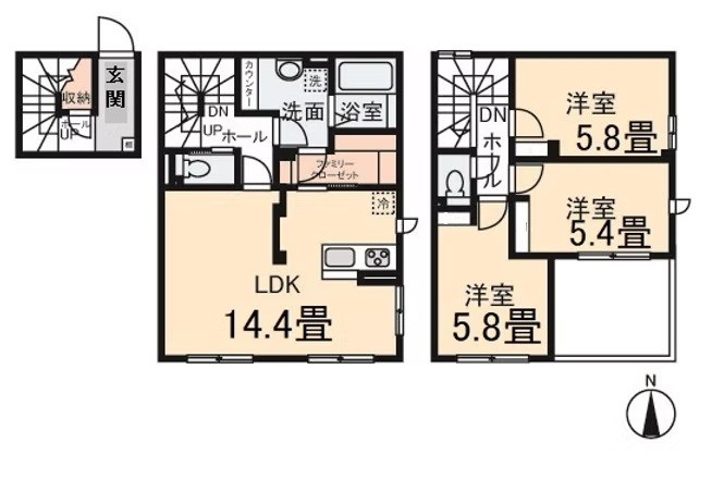 クレールムサシ 201号室 間取り