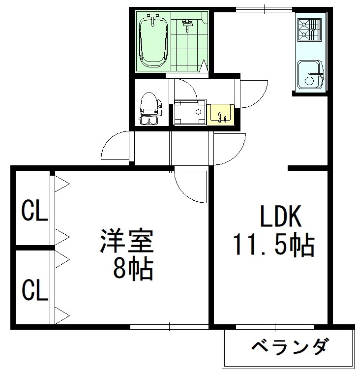 オークハウスＡ・Ｂ 1201号室 間取り