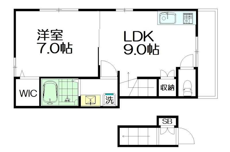 ビサイド阿佐ヶ谷 201号室 間取り