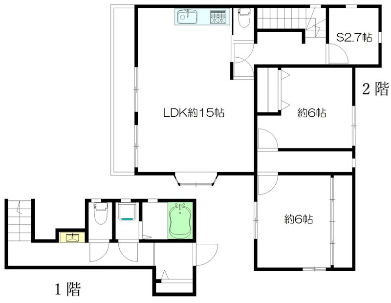 中落合3丁目貸家 1号室 間取り