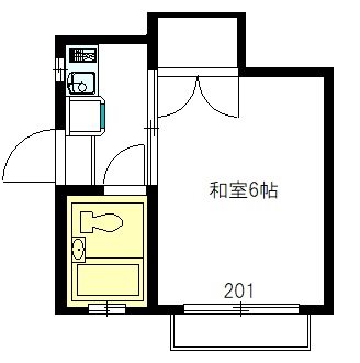 さくらコーポ 201号室 間取り