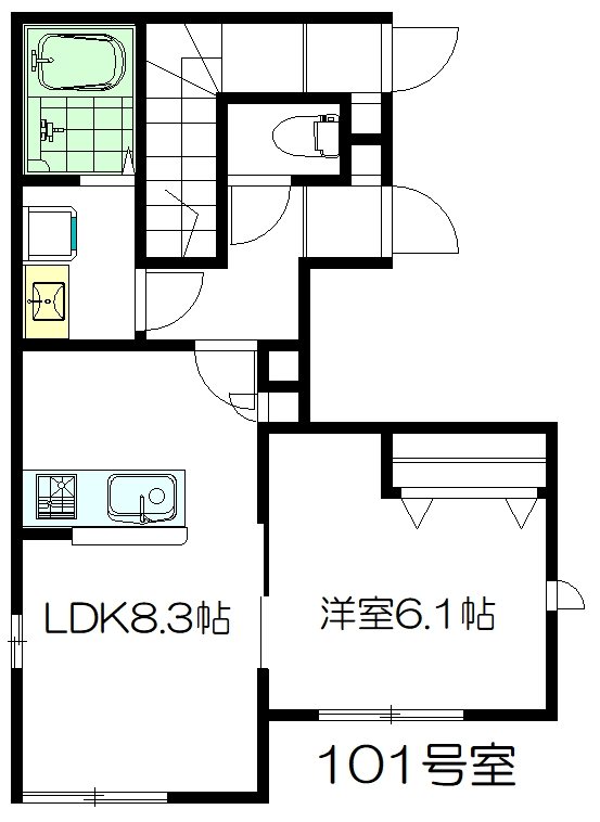 Kito　KAMIITA(キトカミイタ) 101号室 間取り