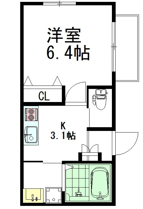 オリーブ三鷹台 101号室 間取り
