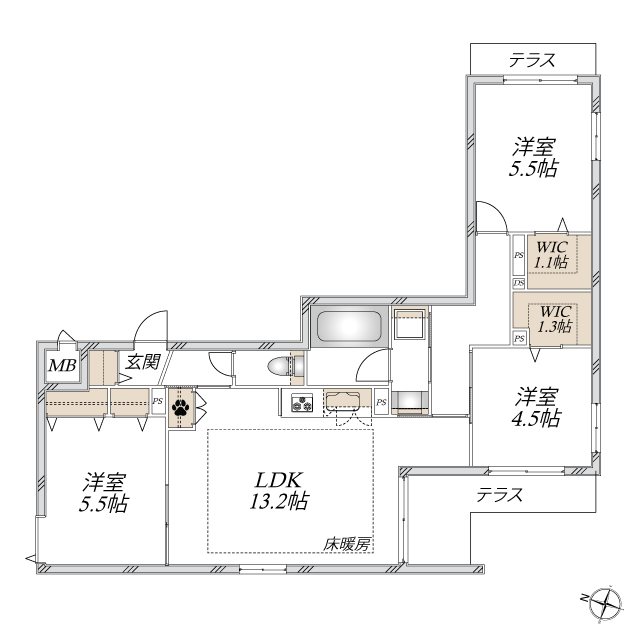 （仮称）羽根木２丁目メゾン 101号室 間取り