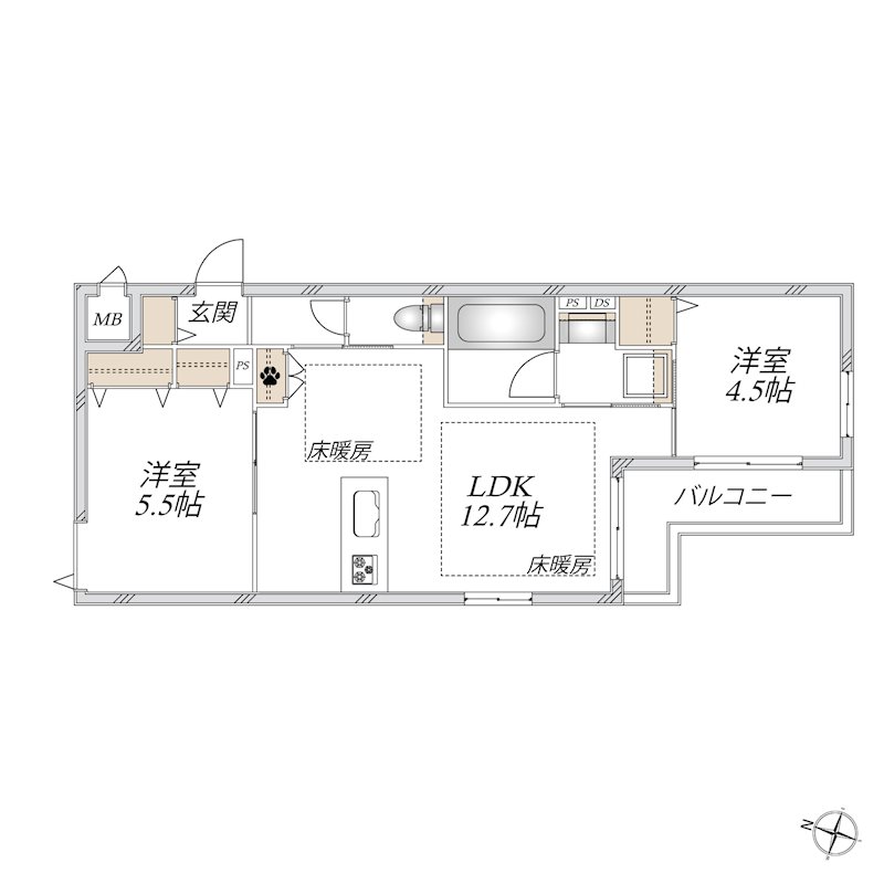 （仮称）羽根木２丁目メゾン 202号室 間取り