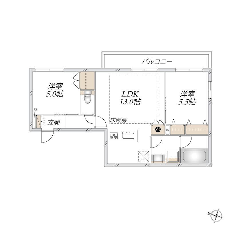 （仮称）羽根木２丁目メゾン 203号室 間取り