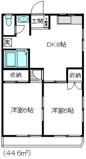 ホワイトハウス 201号室 間取り