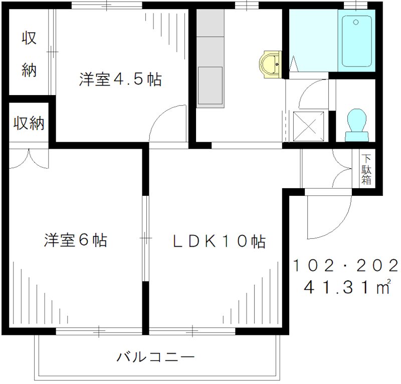 ザ・ハウス 202号室 間取り