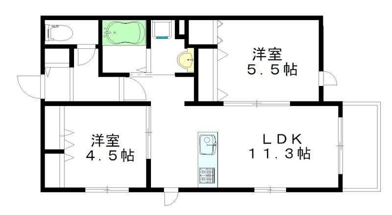 コマフラッツ 202号室 間取り