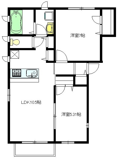 ラ・ブルーノ 201号室 間取り