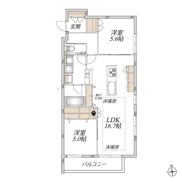 マウロア碑文谷 203号室 間取り