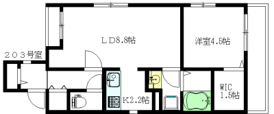 メッツァ・杉 203号室 間取り
