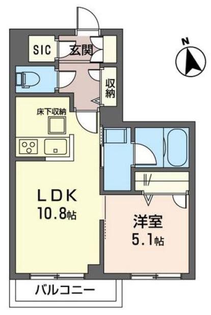 グレイス 102号室 間取り