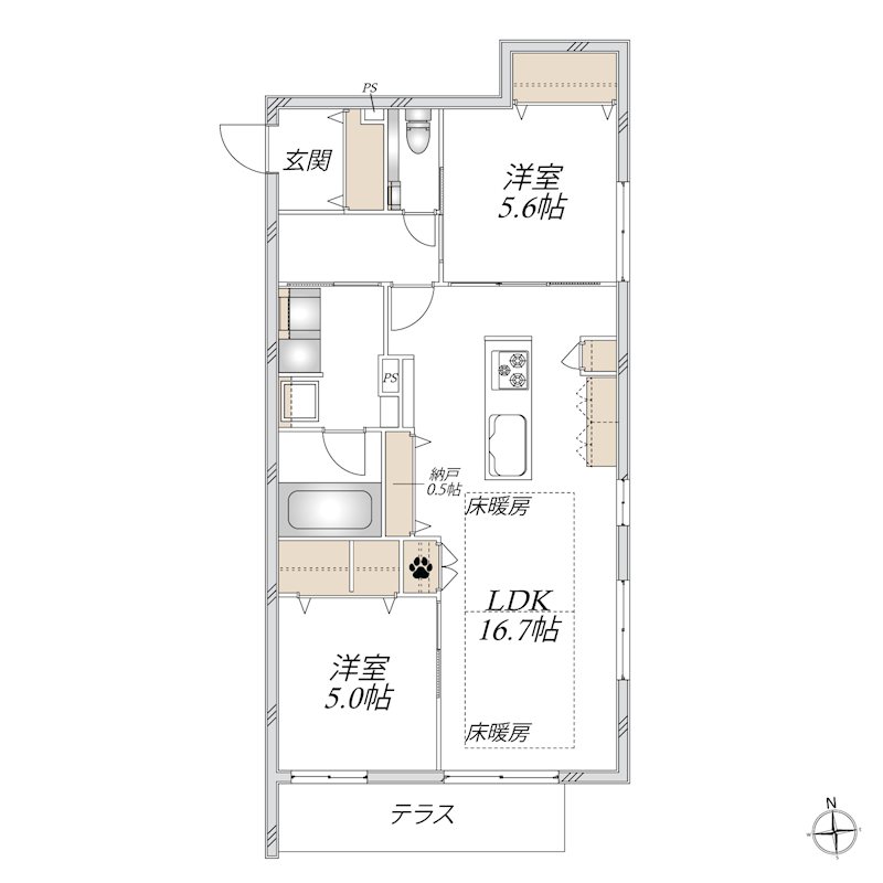 マウロア碑文谷 103号室 間取り