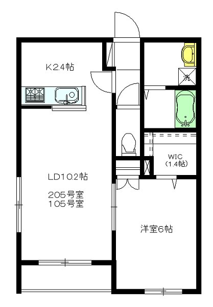 マーキスコート 105号室 間取り