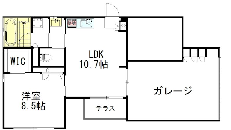 LUCE　MIYAMAE（ルーチェ　ミヤマエ） 1F号室 間取り