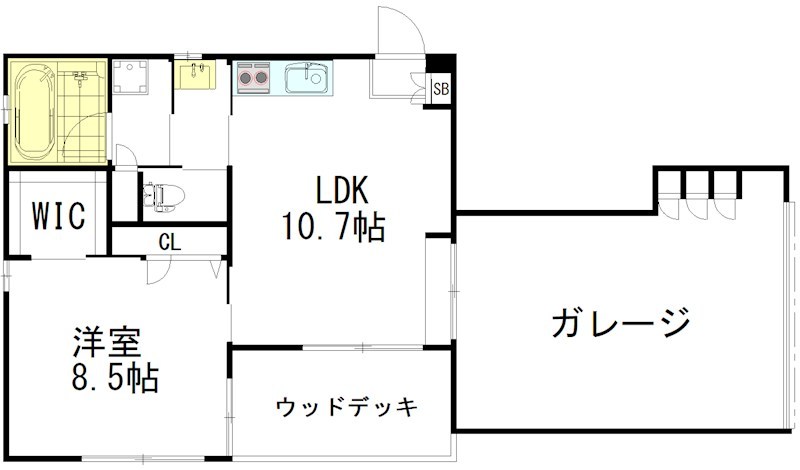LUCE　MIYAMAE（ルーチェ　ミヤマエ） 1F号室 間取り