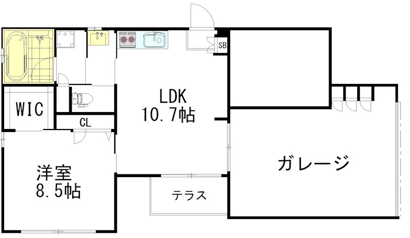LUCE　MIYAMAE（ルーチェ　ミヤマエ） 1F号室 間取り