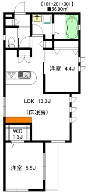 小松舎Ⅱ 101号室 間取り