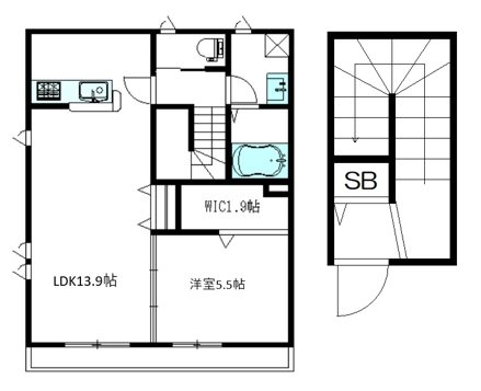 プリエール 202号室 間取り