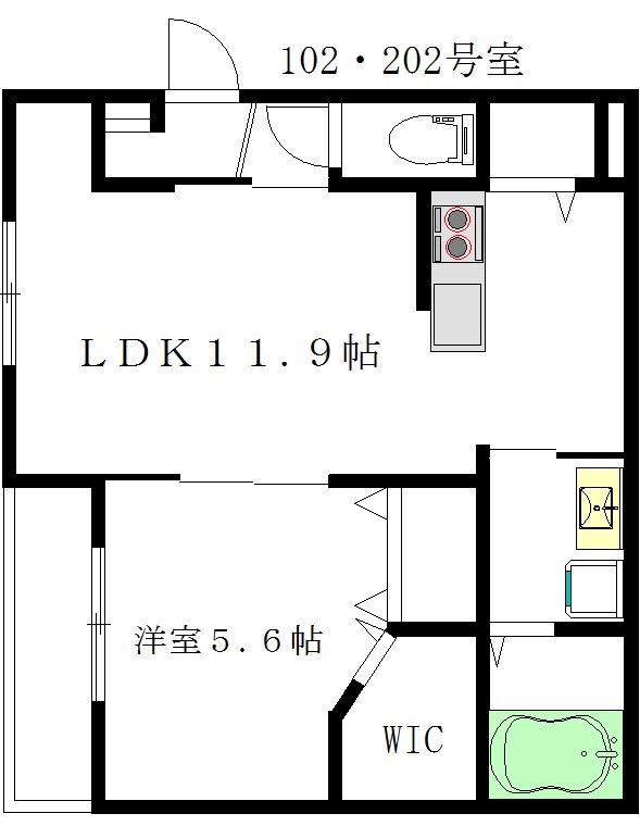 Maison de Fleur（メゾンドフルール） 102号室 間取り