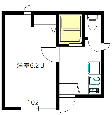 メゾンドゥパピヨン 102号室 間取り