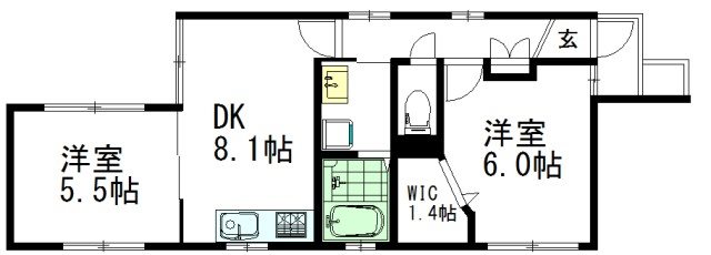 メゾンIA 101号室 間取り