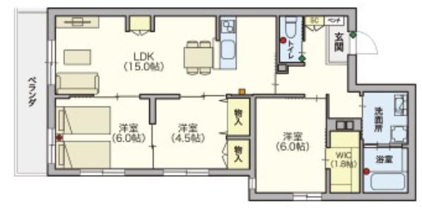 シニア限定 ヘーベルVillage ひばりが丘 ～ヘーベルヴィレッジひばりが丘～ 201号室 間取り